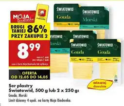 Biedronka Ser plastry Światowid, 500 g lub 2 x 250 g oferta