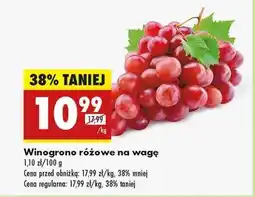 Biedronka Winogrono różowe na wagę oferta