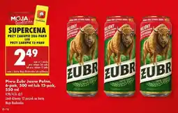 Biedronka Piwo Żubr Jasne Pełne, 6-pak, 500 ml lub 12-pak, 550 ml oferta