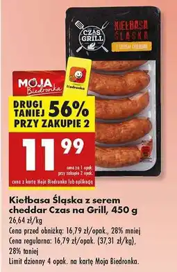 Biedronka Kielbasa Śląska z serem cheddar Czas na Grill 450 g oferta