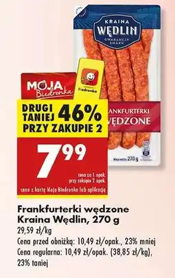 Biedronka Frankfurterki wędzone Kraina Wędlin , 270 g oferta