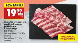 Biedronka Żeberka wieprzowe paski pakowane próżniowo Kraina Mięs oferta