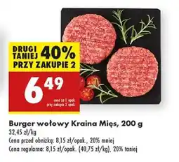 Biedronka Burger wołowy Kraina Mięs 200 g oferta