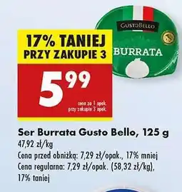 Biedronka Ser Burrata Gusto Bello , 125 g oferta