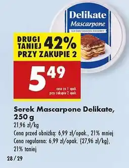 Biedronka Serek Mascarpone Delikate 250 g oferta