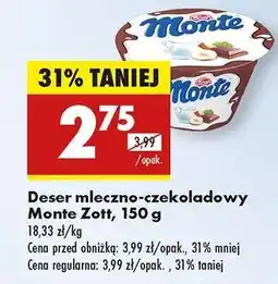 Biedronka Deser mleczno czekoladowy Monte Zott 150 g oferta