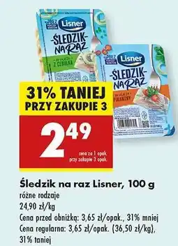 Biedronka Śledzik na raz Lisner, 100 g oferta