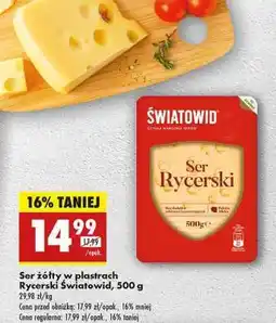 Biedronka Ser żółty w plastrach Rycerski Światowid, 500 g oferta