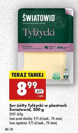 Biedronka Ser żółty Tylżycki w plastrach Światowid, 300 g oferta