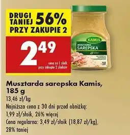 Biedronka Musztarda sarepska Kamis, 185 g oferta