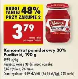 Biedronka Koncentrat pomidorowy 30% Pudliszki, 190 g oferta