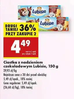 Biedronka Ciastka z nadzieniem czekoladowym Lubisie, 150 g oferta
