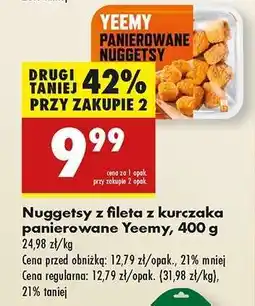 Biedronka Nuggetsy z fileta z kurczaka panierowane Yeemy, 400 g oferta