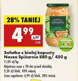 Biedronka Sałatka z białej kapusty Nasza Spiżarnia 880 g/450 g oferta