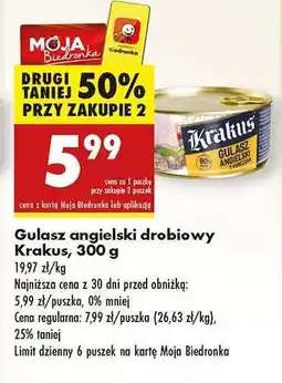 Biedronka Gulasz angielski drobiowy Krakus, 300 g oferta