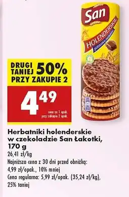 Biedronka Herbatniki holenderskie w czekoladzie San Łakotki, 170 g oferta