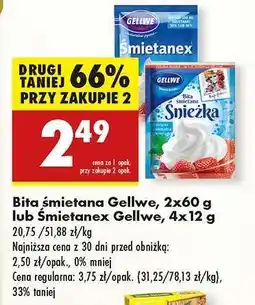 Biedronka Bita śmietana Gellwe, 2x60 g lub Śmietanex Gellwe, 4x12 g oferta