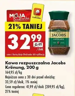 Biedronka Kawa rozpuszczalna Jacobs Krönung, 200 g oferta