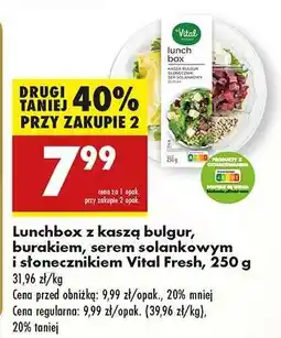 Biedronka Lunchbox z kaszą bulgur, burakiem, serem solankowym i słonecznikiem Vital Fresh, 250 g oferta