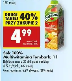 Biedronka Sok 100% Multiwitamina Tymbark, 1 l oferta