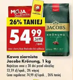 Biedronka Kawa ziarnista Jacobs Kronung, 1 kg oferta