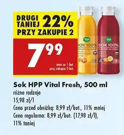 Biedronka Sok HPP Vital Fresh, 500 ml oferta