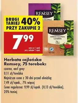 Biedronka Herbata cejlońska Remsey 75 torebek oferta