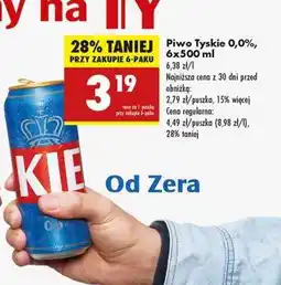 Biedronka Piwo Tyskie 0,0 6x500 ml oferta