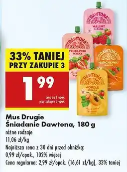 Biedronka Mus Drugie Śniadanie Dawtona, 180 g oferta