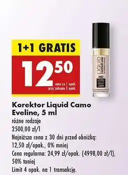 Biedronka Korektor Liquid Camo Eveline, 5 ml oferta