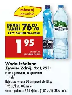Biedronka Woda źródlana Żywiec Zdrój 6x1,75 l oferta