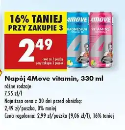 Biedronka Napój 4Move vitamin, 330 ml oferta