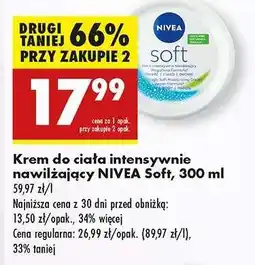 Biedronka Krem do ciała intensywnie nawilżający NIVEA Soft 300 ml oferta