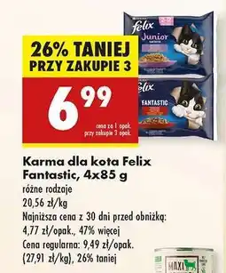 Biedronka Karma dla kota Felix Fantastic 4x85 g oferta