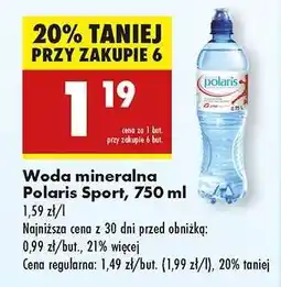 Biedronka Woda mineralna Polaris Sport, 750 ml oferta