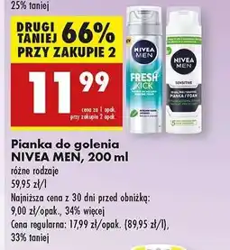 Biedronka Pianka do golenia NIVEA MEN, 200 ml oferta