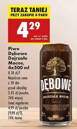 Biedronka Piwo Dębowe Dojrzałe Mocne 4x500 ml oferta