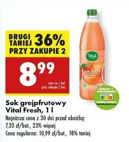Biedronka Sok greipfrutowy Vital Fresh, 1 l oferta