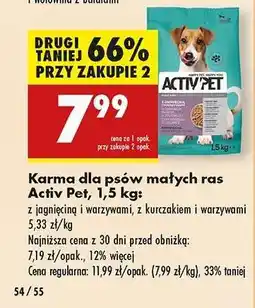 Biedronka Karma dla psów małych ras Activ Pet, 1,5 kg oferta