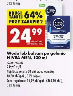 Biedronka Woda lub balsam po goleniu NIVEA MEN , 100 ml oferta