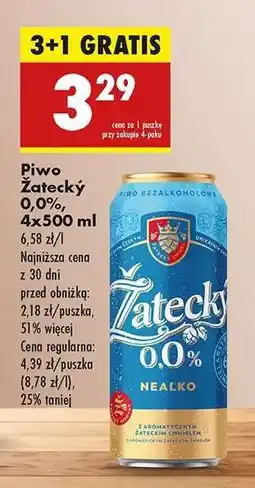 Biedronka Piwo Žatecký 0,0%, 4x500 ml oferta