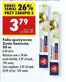 Biedronka Folia spożywcza Zosia Samosia, 50 m oferta