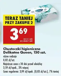 Biedronka Chusteczki higieniczne Delikatne Queen , 150 szt oferta