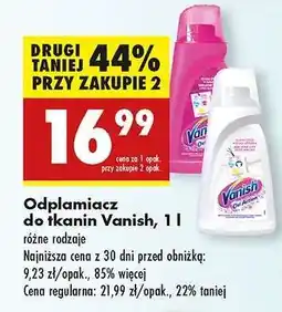 Biedronka Odplamiacz do tkanin Vanish, 1 l oferta