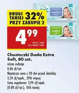 Biedronka Chusteczki Dada Extra Soft 80 szt oferta