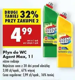 Biedronka Płyn do WC Agent Max, 1 l oferta