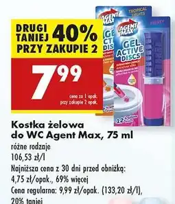 Biedronka Kostka żelowa do WC Agent Max, 75 ml oferta