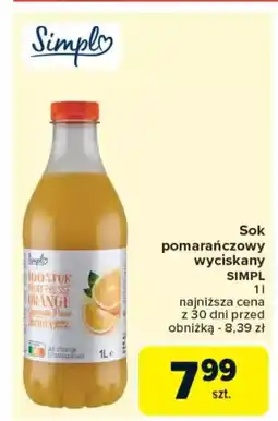 Carrefour Sok pomarańczowy wyciskany Simpl oferta