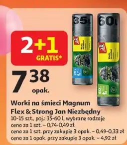 Auchan Worki na śmieci z taśmą 35 l Jan Niezbędny Magnum oferta