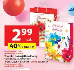 Auchan Torebka prezentowa 22.5 x 33.5 cm dzień mamy oferta
